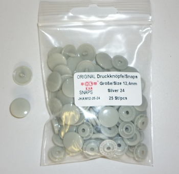 Kamsnapdrukkers 12.4mm (25 stuks), Zilver 24